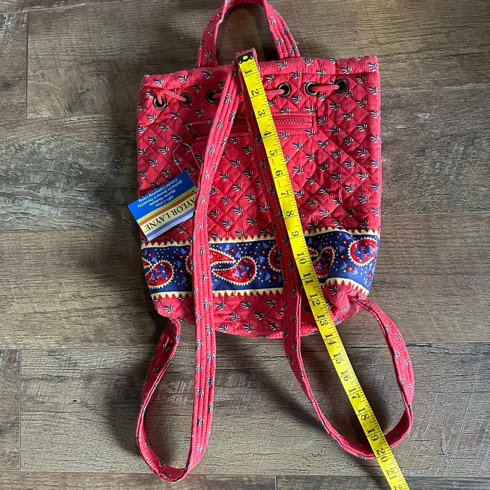 Women's Taylor Layne Quilted Backpack Red Blue Paisley NWT